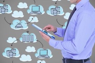 man with tablet clouds background icons 1134 553 dimensioni piccole